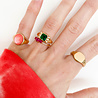 All the Luck in the World Chérie Goldplated Ring Square Green Clear All the Luck in the World Chérie Goldplated Ring Square Green Clear