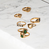 All the Luck in the World Chérie Goldplated Ring Square Green Clear All the Luck in the World Chérie Goldplated Ring Square Green Clear