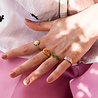 All the Luck in the World Chérie Goldplated Ring Rectangle Marble Lilac All the Luck in the World Chérie Goldplated Ring Rectangle Marble Lilac