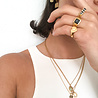 All the Luck in the World Chérie Goldplated Ring Square Black All the Luck in the World Chérie Goldplated Ring Square Black