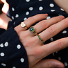 All the Luck in the World Chérie Goldplated Ring Rectangle Green Black All the Luck in the World Chérie Goldplated Ring Rectangle Green Black