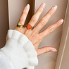 All the Luck in the World Chérie Goldplated Ring Oval Small Lime All the Luck in the World Chérie Goldplated Ring Oval Small Lime