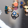 All the Luck in the World Chérie Goldplated Ring Flower Blue transparant All the Luck in the World Chérie Goldplated Ring Flower Blue transparant