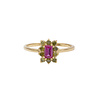 All the Luck in the World Chérie Goldplated Ring Rectangle Flower Pink Green All the Luck in the World Chérie Goldplated Ring Rectangle Flower Pink Green