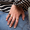 All the Luck in the World Chérie Goldplated Ring Rectangle Flower Pink Green All the Luck in the World Chérie Goldplated Ring Rectangle Flower Pink Green
