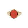 All the Luck in the World Chérie Goldplated Ring Signet Oval Coral All the Luck in the World Chérie Goldplated Ring Signet Oval Coral