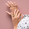 All the Luck in the World Chérie Goldplated Ring Bar Bobble Grey All the Luck in the World Chérie Goldplated Ring Bar Bobble Grey