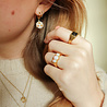 All the Luck in the World Chérie Goldplated Ring Oval White All the Luck in the World Chérie Goldplated Ring Oval White