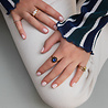 All the Luck in the World Chérie Goldplated Ring Flower Dark blue All the Luck in the World Chérie Goldplated Ring Flower Dark blue