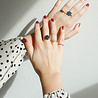 All the Luck in the World Chérie Goldplated Ring Flower Dark blue All the Luck in the World Chérie Goldplated Ring Flower Dark blue