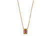 All the Luck in the World Amour Goldplated Necklace Rectangle Flower Pink Green All the Luck in the World Amour Goldplated Necklace Rectangle Flower Pink Green