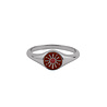 All the Luck in the World Vivid Silverplated Ring Signet Burst Orange Pink All the Luck in the World Vivid Silverplated Ring Signet Burst Orange Pink