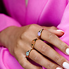 All the Luck in the World Vivid Goldplated Ring Signet Daisy Blue Green White All the Luck in the World Vivid Goldplated Ring Signet Daisy Blue Green White