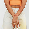 All the Luck in the World Vivid Goldplated Ring Signet Daisy Blue Green White All the Luck in the World Vivid Goldplated Ring Signet Daisy Blue Green White