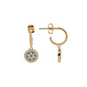 All the Luck in the World Vivid Goldplated Earring Coin Daisy Blue Green White All the Luck in the World Vivid Goldplated Earring Coin Daisy Blue Green White