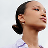 All the Luck in the World Vivid Goldplated Earring Coin Daisy Blue Green White All the Luck in the World Vivid Goldplated Earring Coin Daisy Blue Green White