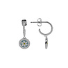 All the Luck in the World Vivid Silverplated Earring Coin Daisy Blue Green White All the Luck in the World Vivid Silverplated Earring Coin Daisy Blue Green White