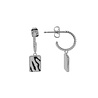 All the Luck in the World Vivid Silverplated Earring Rectangle Zebra Black White All the Luck in the World Vivid Silverplated Earring Rectangle Zebra Black White