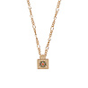 All the Luck in the World Vivid Goldplated Necklace Rectangle Flower Green Purple Pink All the Luck in the World Vivid Goldplated Necklace Rectangle Flower Green Purple Pink
