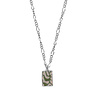 All the Luck in the World Vivid Silverplated Necklace Rectangle Plant Green Beige All the Luck in the World Vivid Silverplated Necklace Rectangle Plant Green Beige