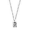 All the Luck in the World Vivid Silverplated Necklace Rectangle Zebra Black White All the Luck in the World Vivid Silverplated Necklace Rectangle Zebra Black White