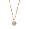 All the Luck in the World Vivid Goldplated Necklace Coin Daisy Blue Green White All the Luck in the World Vivid Goldplated Necklace Coin Daisy Blue Green White