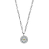 All the Luck in the World Vivid Silverplated Necklace Coin Daisy Blue Green White All the Luck in the World Vivid Silverplated Necklace Coin Daisy Blue Green White