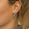 All the Luck in the World Aimé Silverplated Hoop Star Emerald Green Medium All the Luck in the World Aimé Silverplated Hoop Star Emerald Green Medium