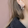 All the Luck in the World Aimé Silverplated Hoop Big Gem White Small All the Luck in the World Aimé Silverplated Hoop Big Gem White Small