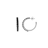 All the Luck in the World Aimé Silverplated Hoop Big Gem Black Medium All the Luck in the World Aimé Silverplated Hoop Big Gem Black Medium