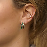 All the Luck in the World Aimé Silverplated Hoop Big Gem Emerald Green Small All the Luck in the World Aimé Silverplated Hoop Big Gem Emerald Green Small