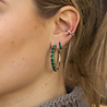 All the Luck in the World Aimé Silverplated Hoop Big Gem Emerald Green Large All the Luck in the World Aimé Silverplated Hoop Big Gem Emerald Green Large