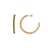 All the Luck in the World Aimé Goldplated Hoop Twisted Emerald Green Large All the Luck in the World Aimé Goldplated Hoop Twisted Emerald Green Large