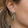 All the Luck in the World Aimé Silverplated Hoop Round Emerald Green Large All the Luck in the World Aimé Silverplated Hoop Round Emerald Green Large