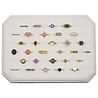 All the Luck in the World Velvet ring display box floral white large All the Luck in the World Velvet ring display box floral white large
