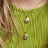 All the Luck in the World Sunlight Goldplated Necklace Medaillon Green Flower All the Luck in the World Sunlight Goldplated Necklace Medaillon Green Flower