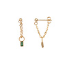 All the Luck in the World Sunlight Goldplated Earring Chain Green Zirconia Rectangle All the Luck in the World Sunlight Goldplated Earring Chain Green Zirconia Rectangle
