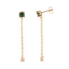 All the Luck in the World Sunlight Goldplated Earrings Chain Green Clear Dot All the Luck in the World Sunlight Goldplated Earrings Chain Green Clear Dot