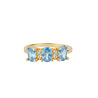 All the Luck in the World Oasis Goldplated Ring Zirconia Ovals Clear Blue All the Luck in the World Oasis Goldplated Ring Zirconia Ovals Clear Blue