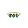 All the Luck in the World Oasis Goldplated Ring Zirconia Three Oval Green All the Luck in the World Oasis Goldplated Ring Zirconia Three Oval Green