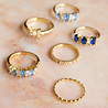 All the Luck in the World Oasis Goldplated Ring Zirconia Ovals Clear Blue All the Luck in the World Oasis Goldplated Ring Zirconia Ovals Clear Blue