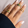 All the Luck in the World Oasis Goldplated Ring Zirconia Ovals Clear Green All the Luck in the World Oasis Goldplated Ring Zirconia Ovals Clear Green