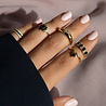 All the Luck in the World Oasis Goldplated Ring Zirconia Oval Bar Black Clear All the Luck in the World Oasis Goldplated Ring Zirconia Oval Bar Black Clear