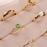 All the Luck in the World Oasis Goldplated Ring Zirconia Oval Apple Green All the Luck in the World Oasis Goldplated Ring Zirconia Oval Apple Green