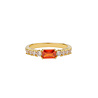 All the Luck in the World Oasis Goldplated Ring Zirconia Rectangle Orange All the Luck in the World Oasis Goldplated Ring Zirconia Rectangle Orange