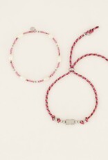 My Jewellery Souvenir roze armbanden set met parels