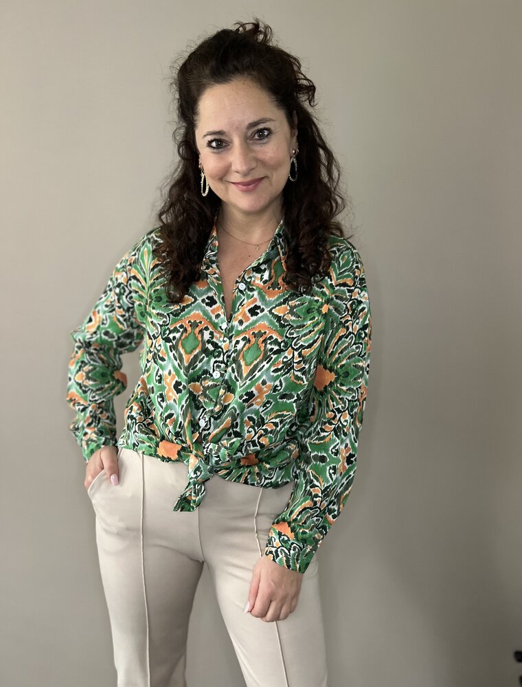 DANA FLOREA Blouse Carla Green/Orange