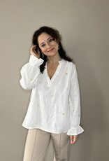 DANA FLOREA Blouse Hartjes White