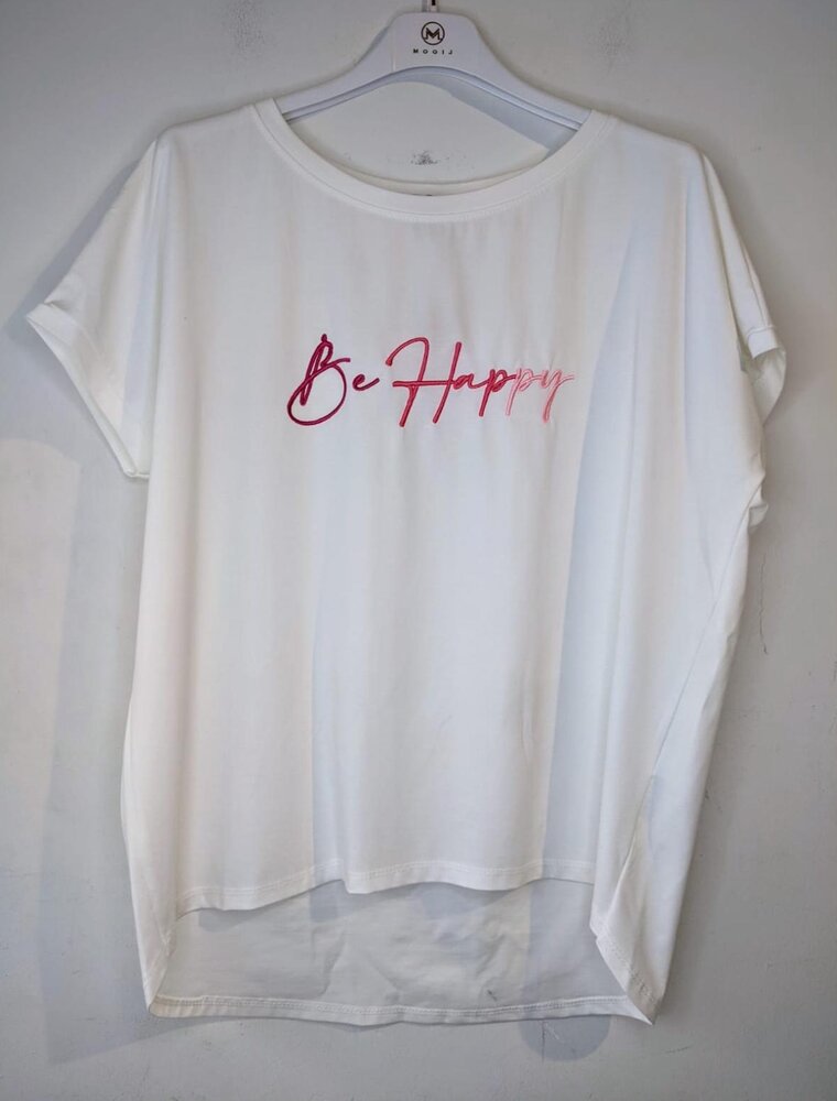DANA FLOREA T-shirt Be Happy White