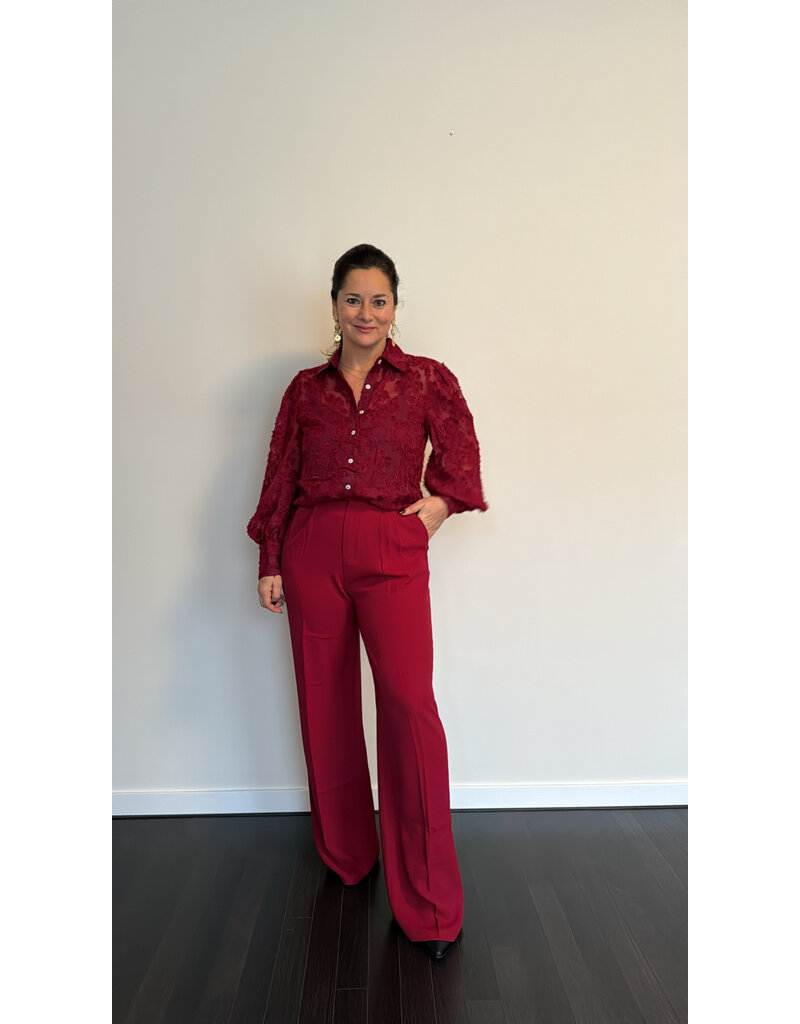 DANA FLOREA Pantalon Fleur Bordeauxrood